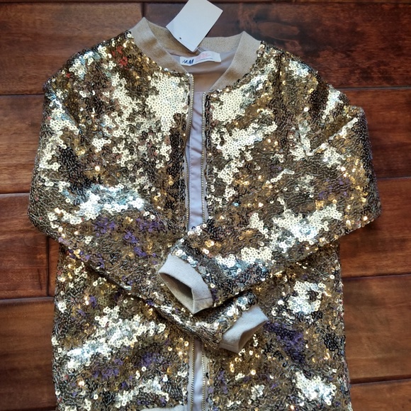 h&m girls sequin jacket